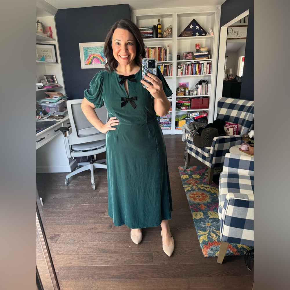 The Sustainable Velvet Collection Bow Midi Dress Summersalt Size 16